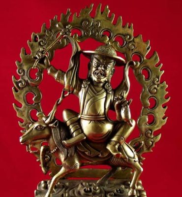 statue tibétaine en bronze de dorje legpa
