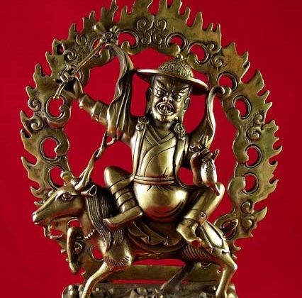 statue tibétaine en bronze de dorje legpa