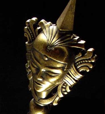 dague rituelle phurba en acier et bronze