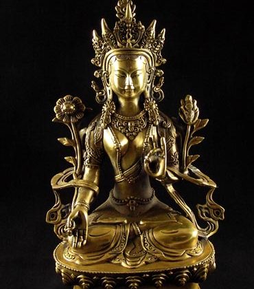 statuette de tara blanche en laiton