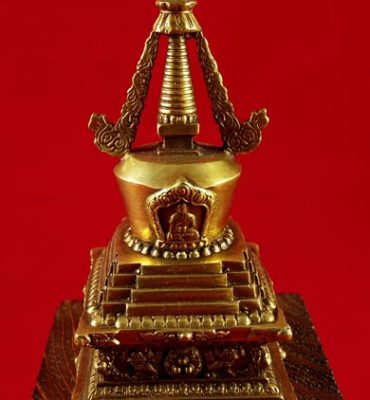 petit stupa chorten en laiton tibétain