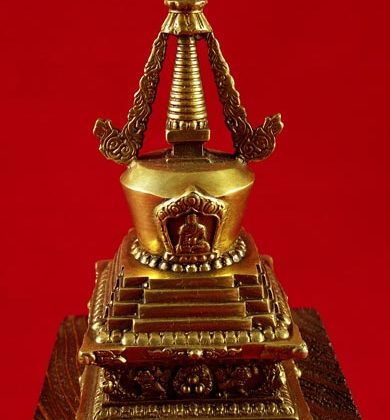petit stupa chorten en laiton tibétain