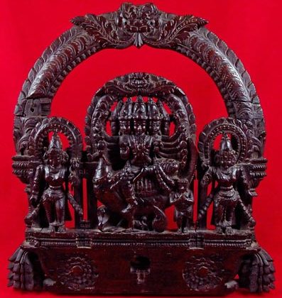 bois de char hindou avec muruga