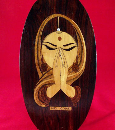 plaque de porte indienne welcome