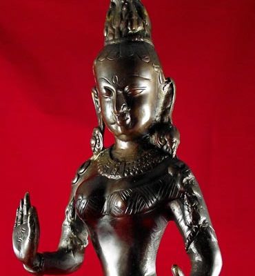 statue de sri minakshi devi indienne bronze