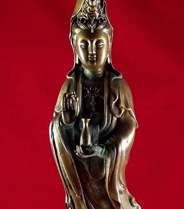 statuette chinoise de guanyin en bronze