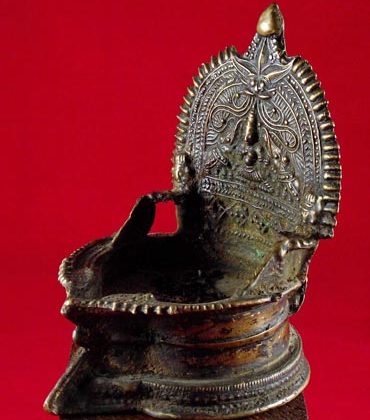 laksmi gaja lampe à huile indienne bronze