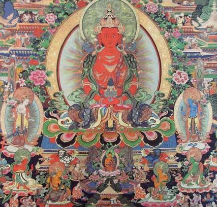 thangka tibétain amitayus peinture