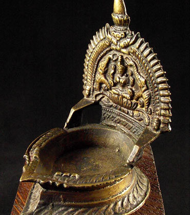 laksmi gaja lampe à huile indienne bronze