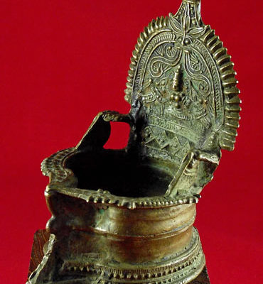 laksmi gaja lampe à huile indienne bronze