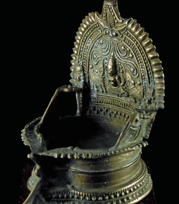 laksmi gaja lampe à huile indienne bronze