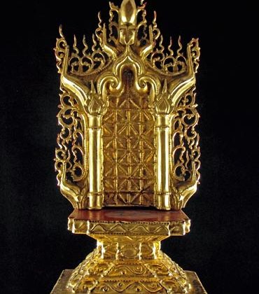 autel birman bouddha or et bois