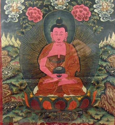 peinture tibétaine thangka d'amitabha