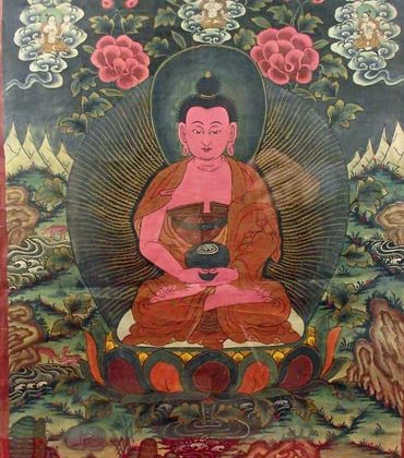 peinture tibétaine thangka d'amitabha