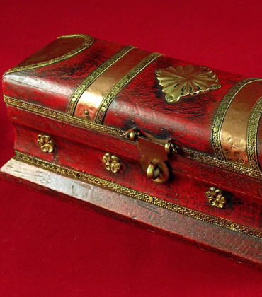 boite indienne à bijoux rouge