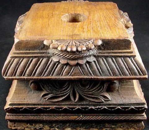 base de colonne indienne bois