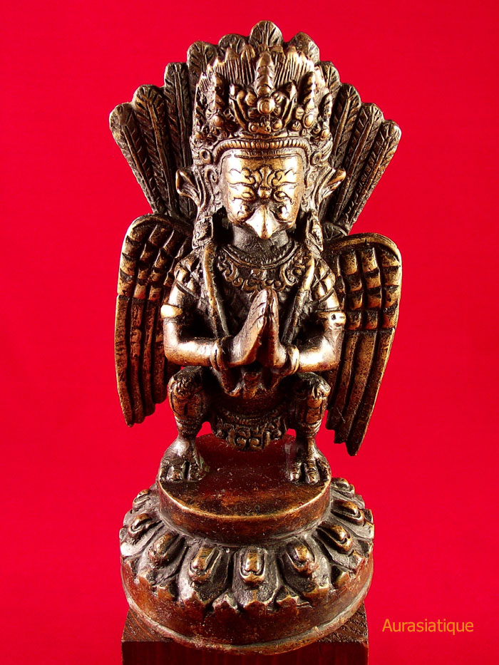 statue tibétaine de garuda en bronze