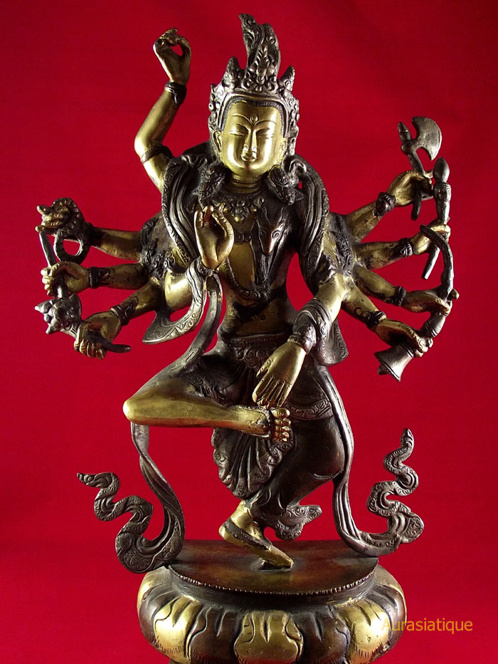 statue tibétaine de dakini en bronze