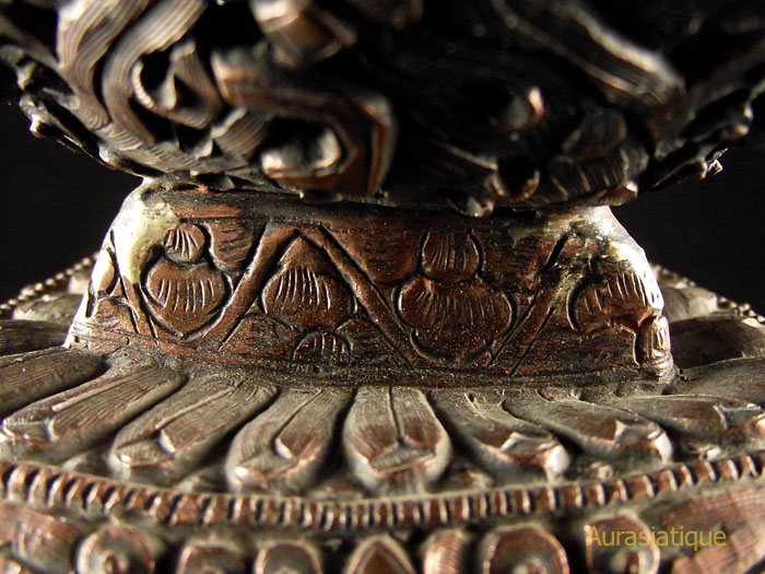 kapala rituel en argent et cuivre du tibet