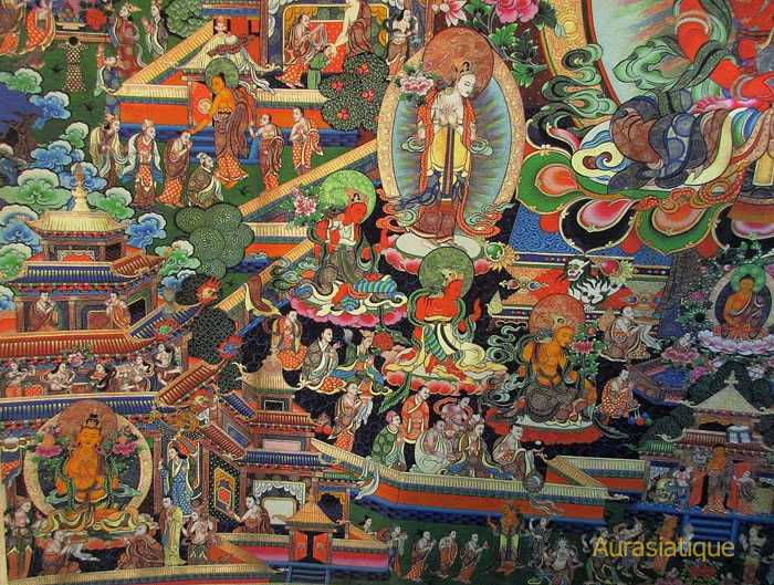 grand thangka tibétain d'amitayus