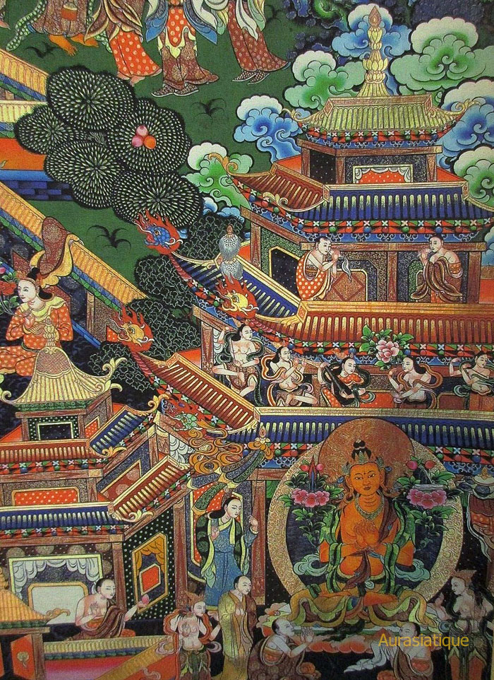 grand thangka tibétain d'amitayus