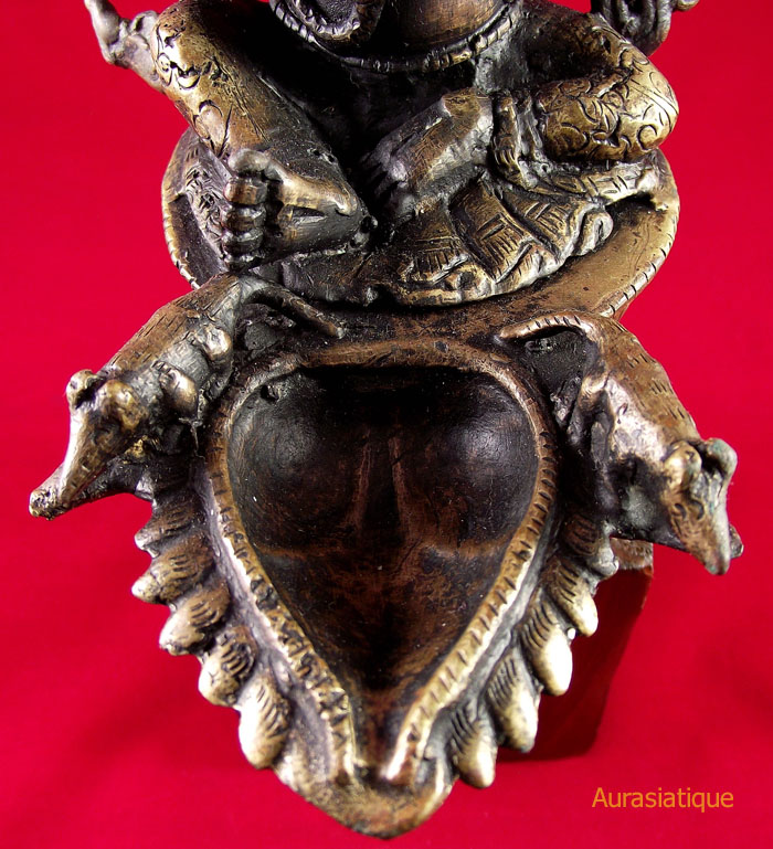 lampe hindoue kutthu vilakku avec ganesh en bronze