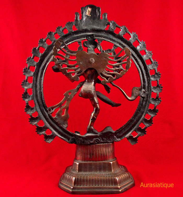 grande statue de shiva nataraja indienne en cuivre