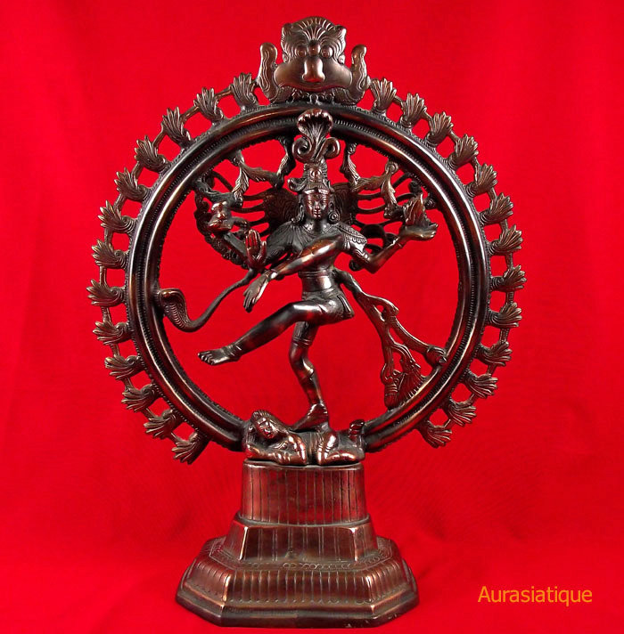 grande statue de shiva nataraja indienne en cuivre
