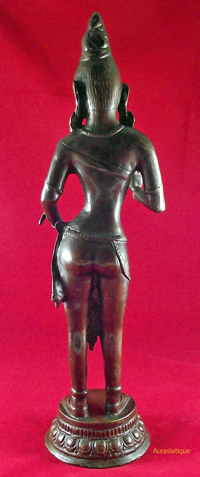 statue indienne de parvati debout en bronze