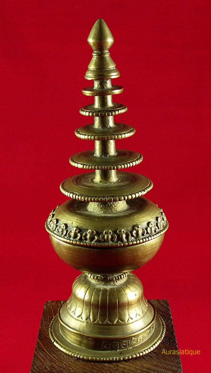 stupa coupe reliquaire en bronze