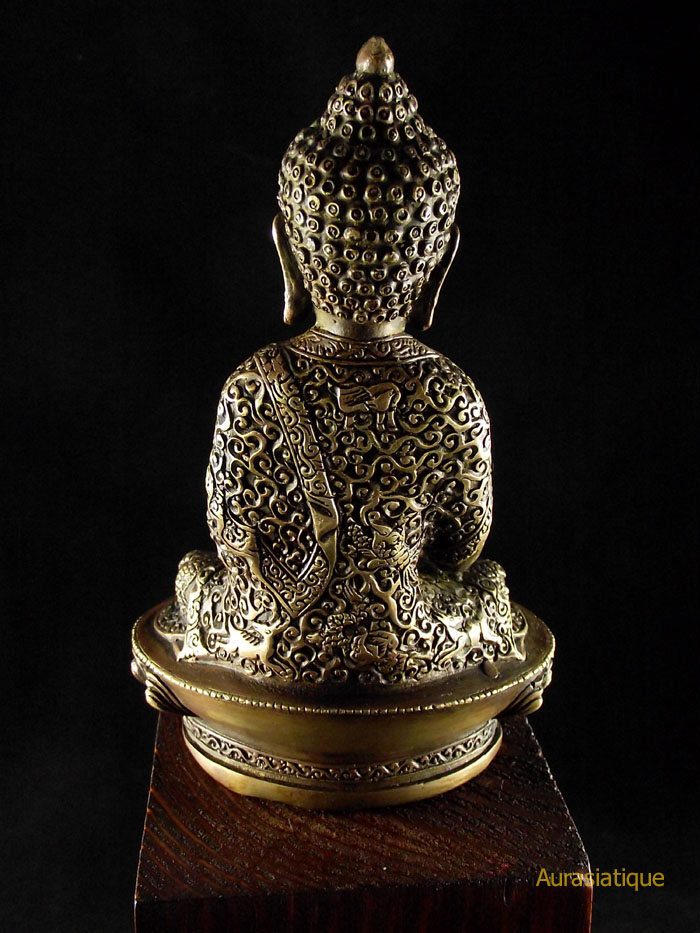 statuette du bouddha akshobhya en bronze