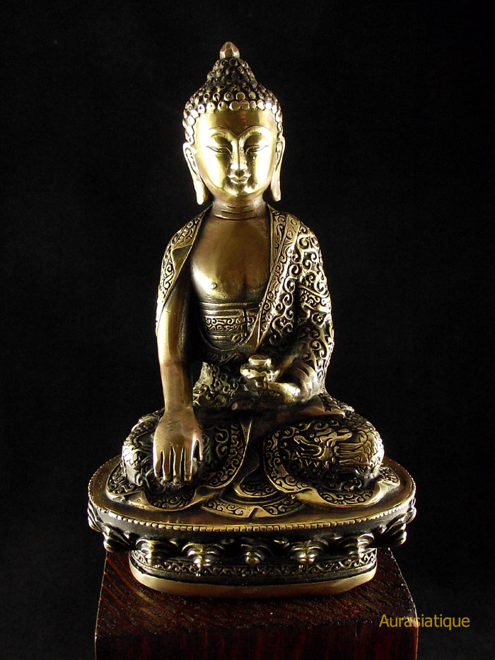 statuette du bouddha akshobhya en bronze