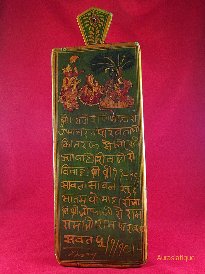tablette indienne écritoire peinte shiva