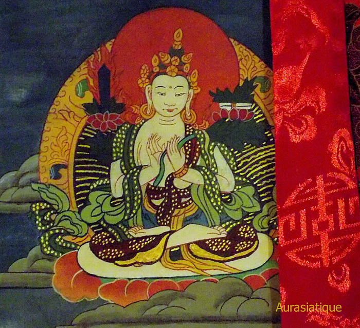 peinture thangka tibétaine de manjushri