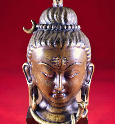 masque de shiva en bronze