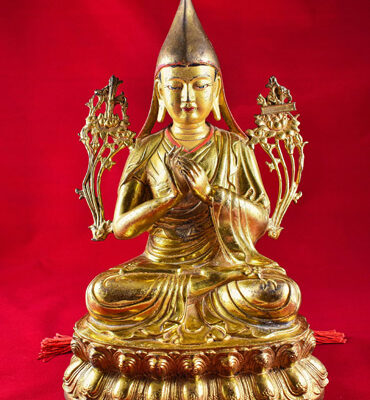statue tibetaine de djé tsongkhapa