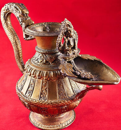 grande lampe a huile newar sukunda avec kubera