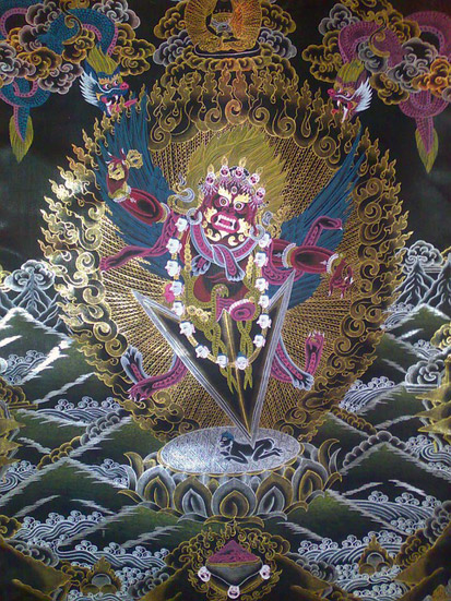 peinture tibétaine thangka de vajrakilaya