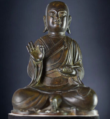 statue chinoise de l'Arhat Bakula