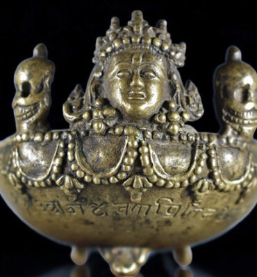 kapala du nepal en bronze