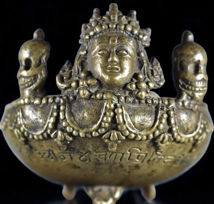 kapala du nepal en bronze