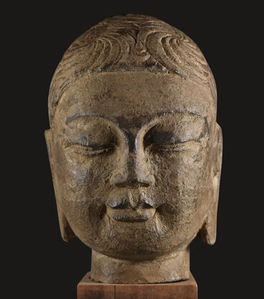 tete de bouddha en pierre dynastie tang